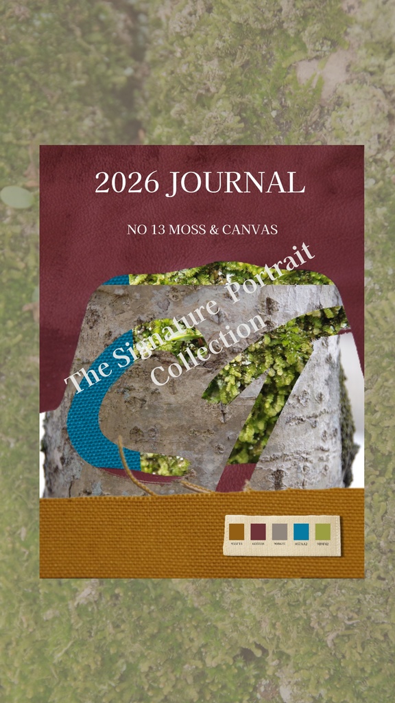 【デジタル手帳カバー】NO.13 BOTANICAL COLLAGE | 樹木と帆布が響き合う(Goodnotes対応)