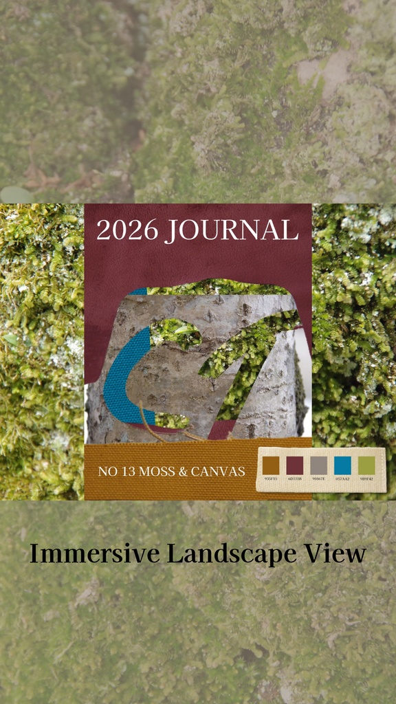 【デジタル手帳カバー】NO.13 BOTANICAL COLLAGE | 樹木と帆布が響き合う(Goodnotes対応)