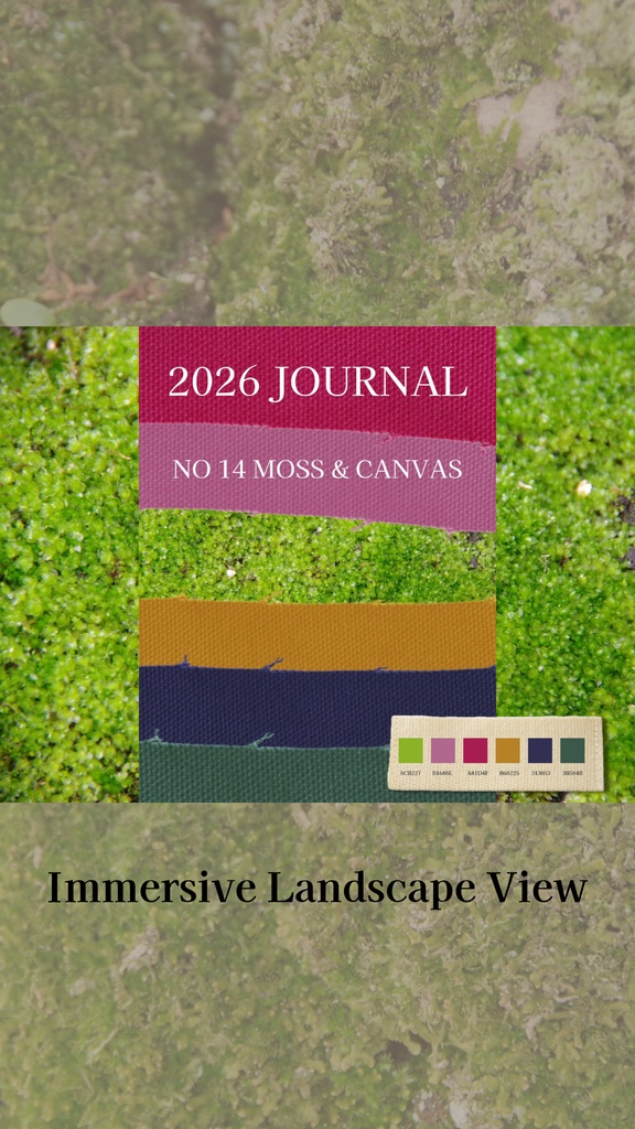 【デジタル手帳カバー】NO.14 STRIPE PATCHWORK | 五色の帆布と苔の層(Goodnotes対応)