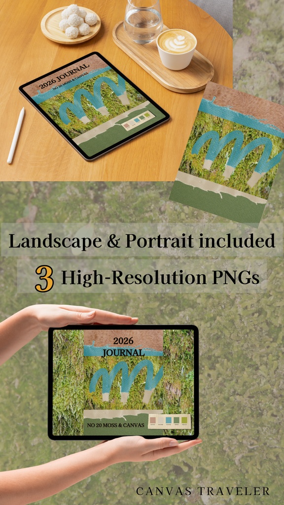 【デジタル手帳カバー】NO.20 MOSS BREEZE | 帆布が描く自由な軌跡(Goodnotes対応)