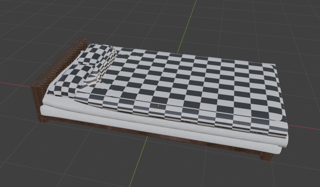 ベッド＆布団＆枕 セット 3Dモデル