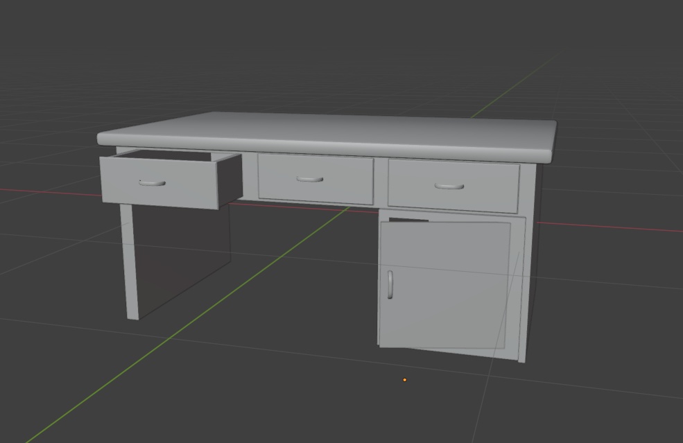デスク（ホワイトモデル）3Dモデル