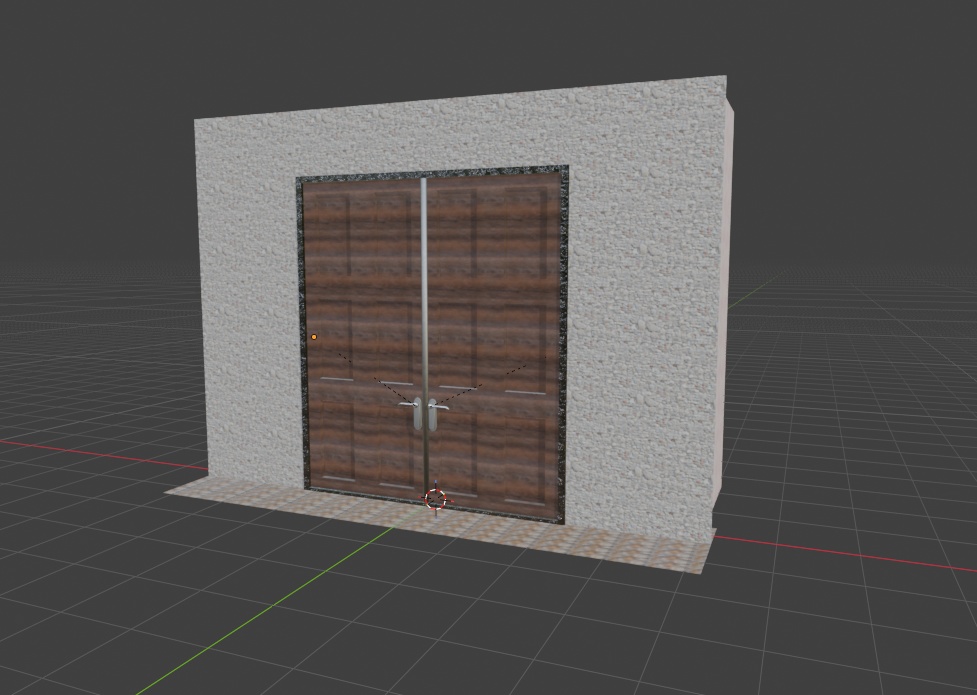 アニメーション対応ドア＆玄関セット（Blender用3Dモデル）