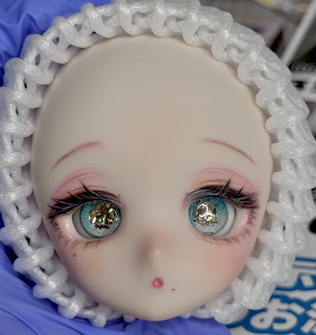 【Mecchori.】 DDH-01(SW肌)カスタムヘッド+ハンドメイドレジンアイ (あられ)#14