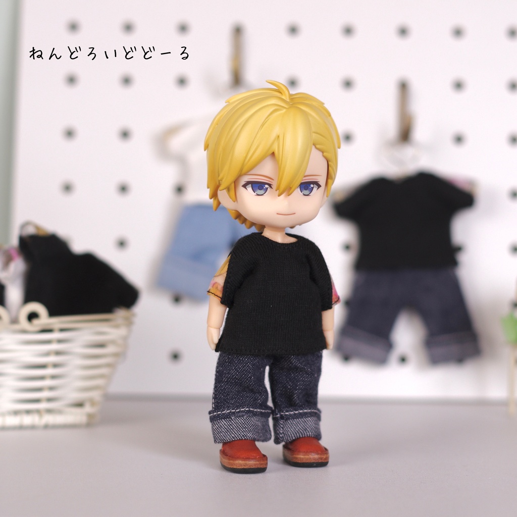 肩シースルーTシャツ＋ロールアップデニム／オビツ11・ねんどろいどどーる
