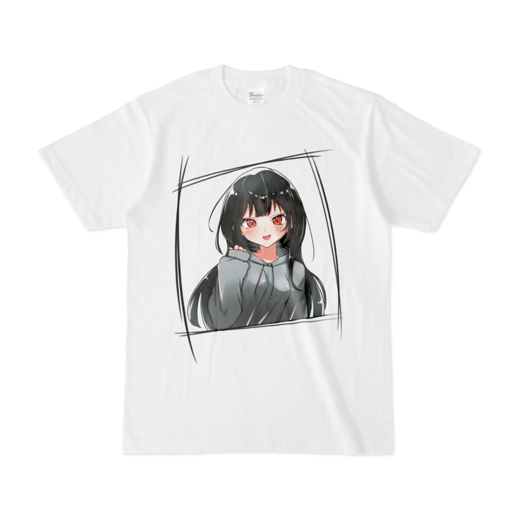 黒髪パーカーの女の子Tシャツ
