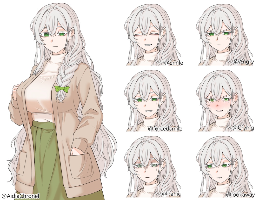 Meluna von Angelhain 立ち絵素材【膝上・表情11種・衣装差分あり】