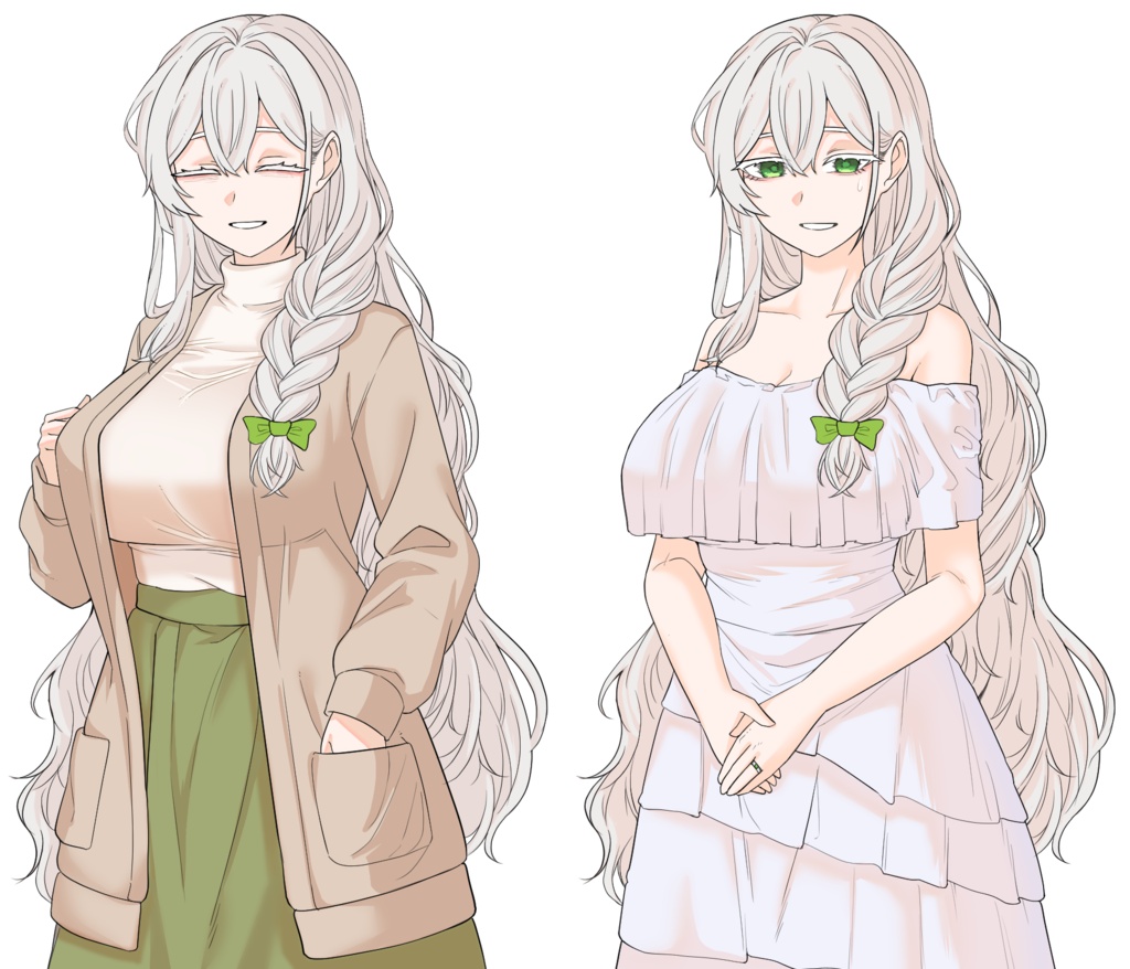 Meluna von Angelhain 立ち絵素材【膝上・表情11種・衣装差分あり】