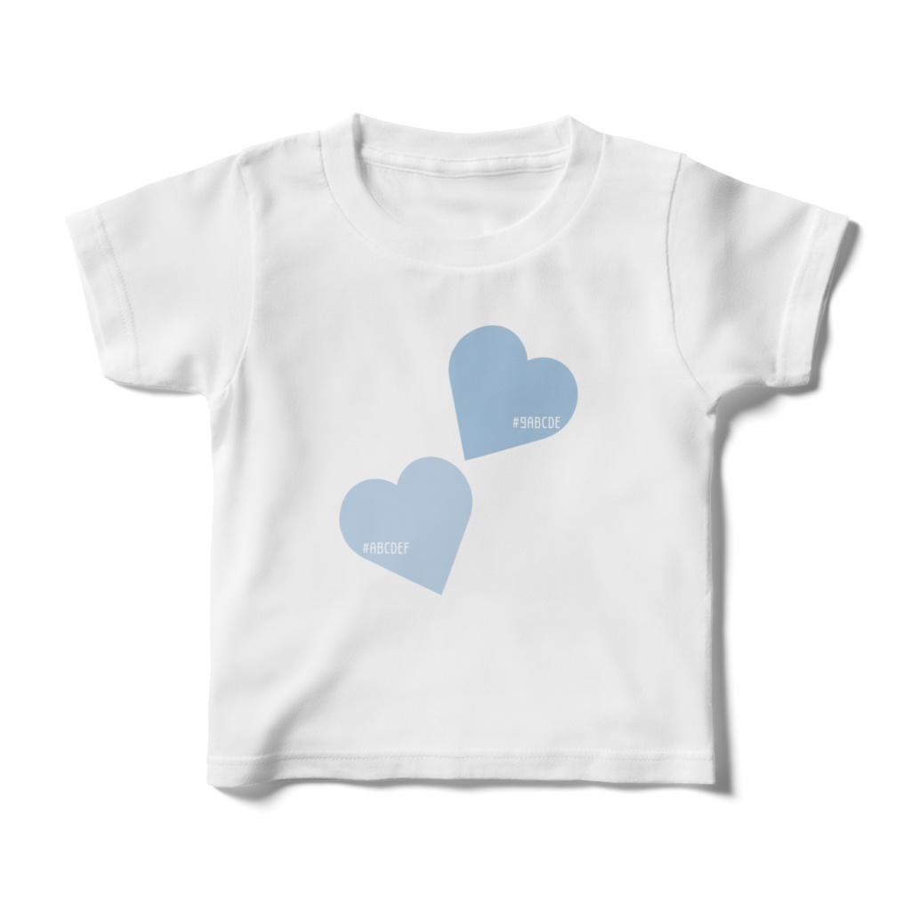 for Kids🩷 16進数でできた青いハートTシャツ