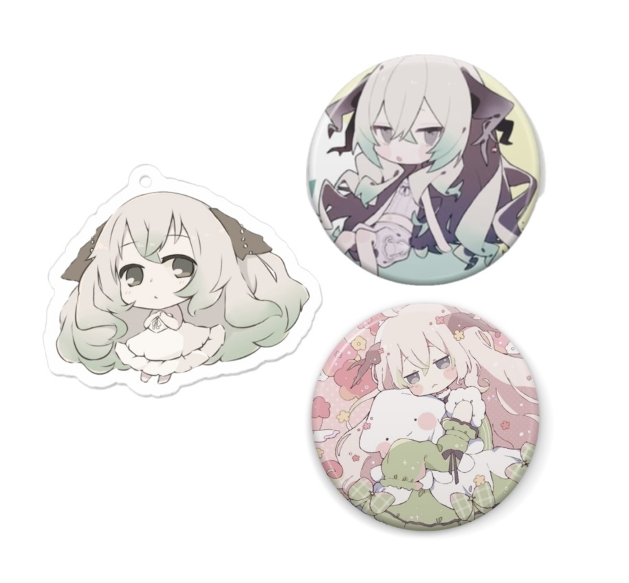 【限定1セット】アクキー ＆ 缶バッジ2種（※郵送方法変更のため送料分値下げ）