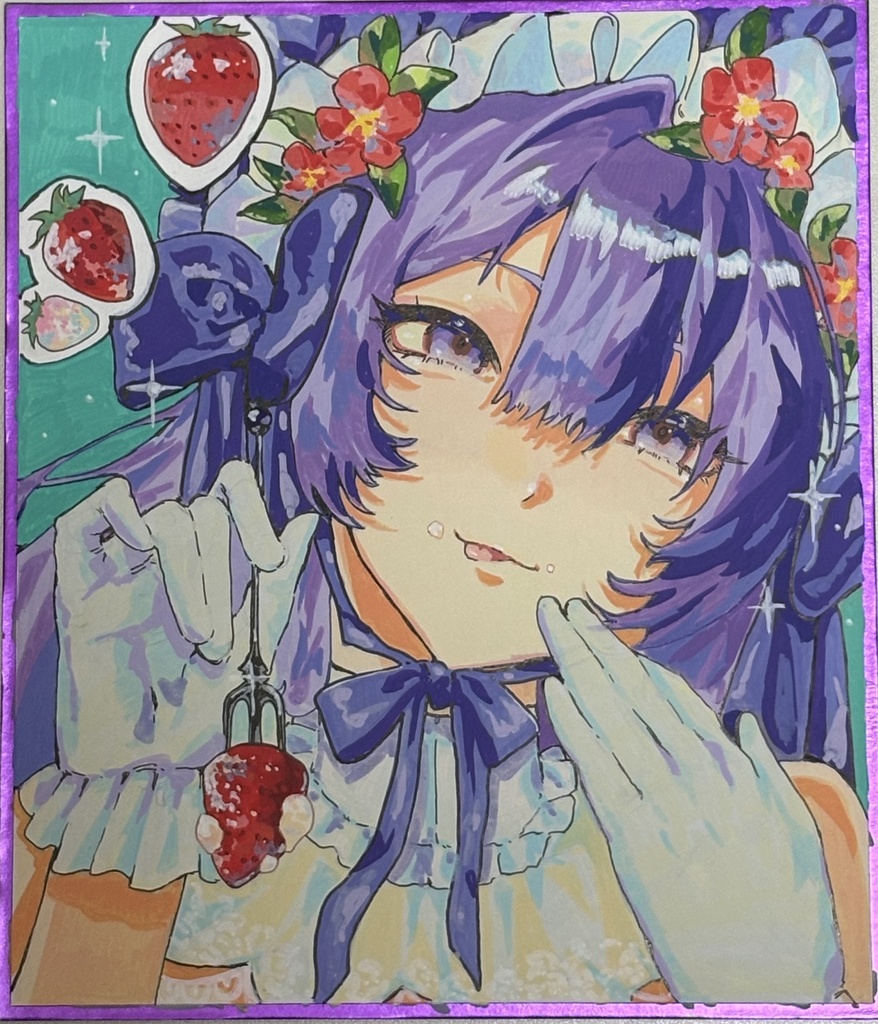 アナログ 手描き オリジナルイラスト 【色紙】 【一点物】