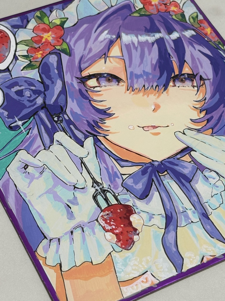 アナログ 手描き オリジナルイラスト 【色紙】 【一点物】