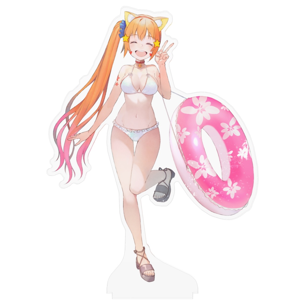 みるきぃと一緒に夏を楽しんでみる^ↀᴥↀ^ 夏限定アクリルフィギュア 大きいサイズ