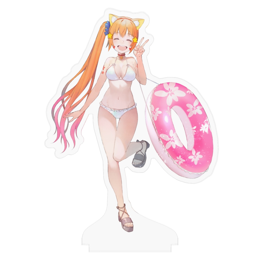 みるきぃと一緒に夏を楽しんでみる^ↀᴥↀ^ 夏限定水着アクリルフィギュア