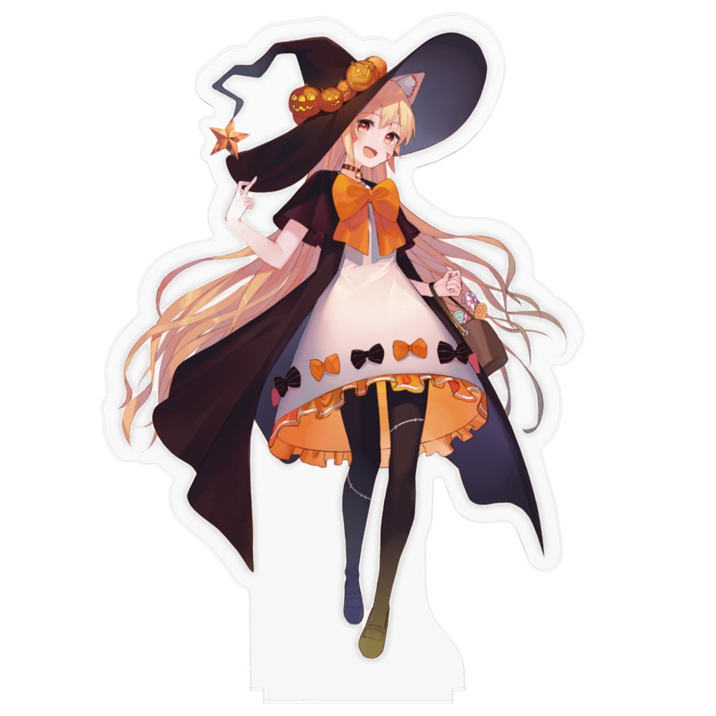 魔女っ娘みるきぃにお菓子をあげてみる!^ↀᴥↀ^ ハロウィン限定アクリルフィギュア 大きいサイズ