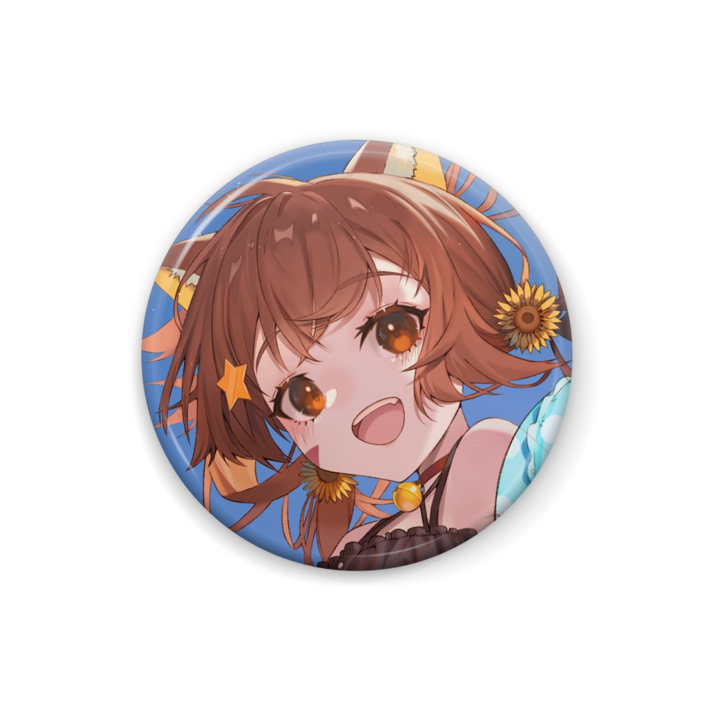 みるきぃと一緒に海に行ってみる2021年ver.缶バッジ^ↀᴥↀ^