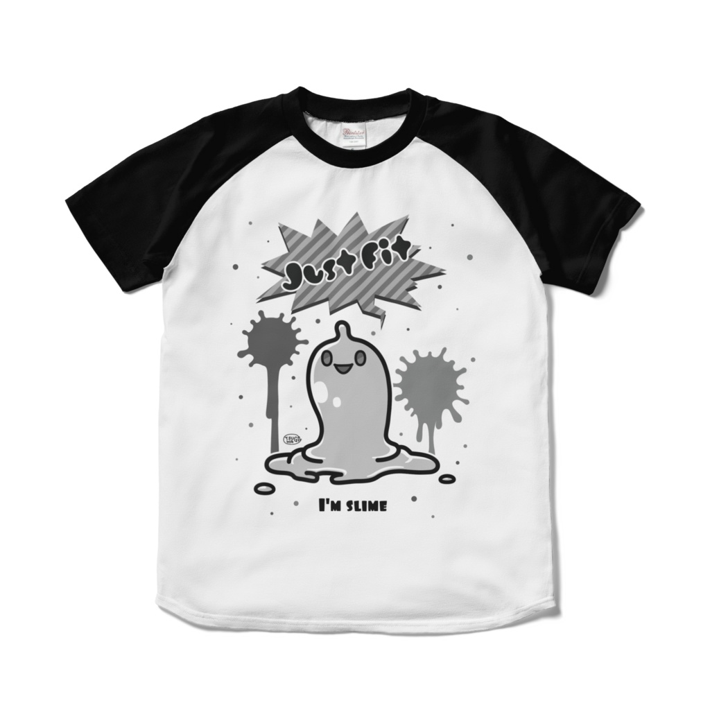 【JustFitくん】ラグランT【モノクロデザイン】