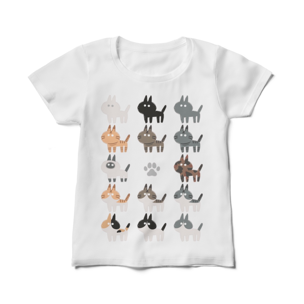 【GuchaNeko】レディース白Tシャツ