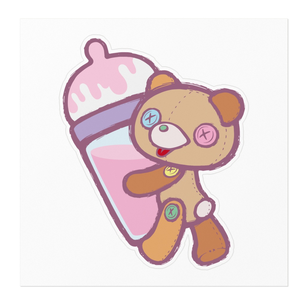 【Button Eyes * Bear】ステッカー(160mm)