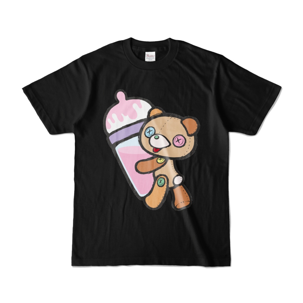 【Button Eyes * Bear】濃色カラーＴシャツ①×カラフル②