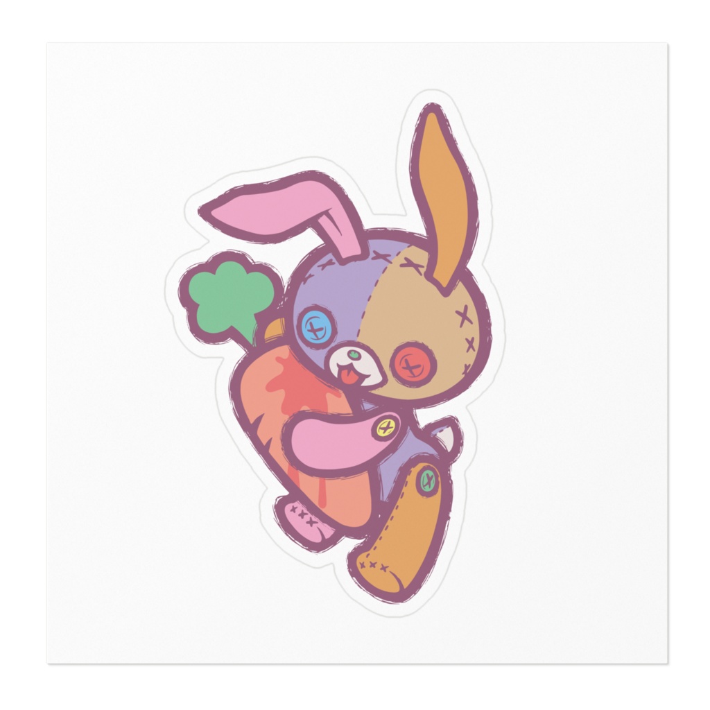 【Button Eyes * Rabbit】ステッカー(100mm)