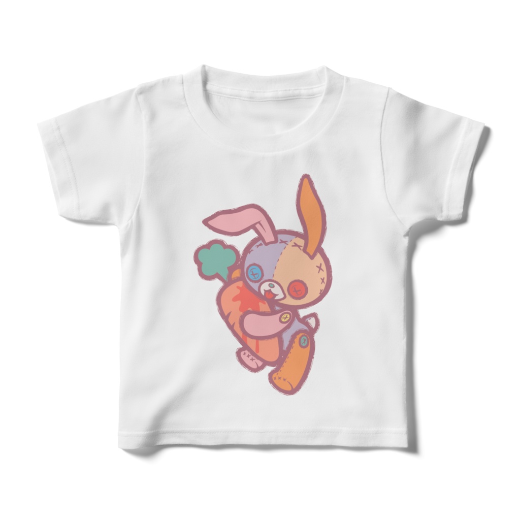 【Button Eyes * Rabbit】キッズ白Tシャツ