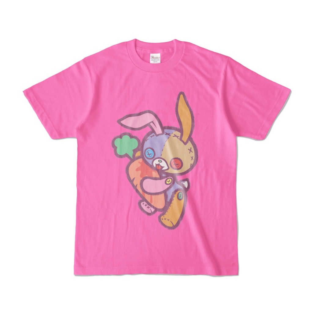 【Button Eyes * Rabbit】濃色カラーTシャツ②×カラフル①