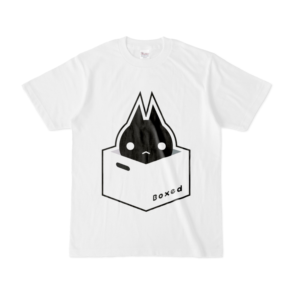 【Boxed * Cat】白Ｔ（黒Ver）