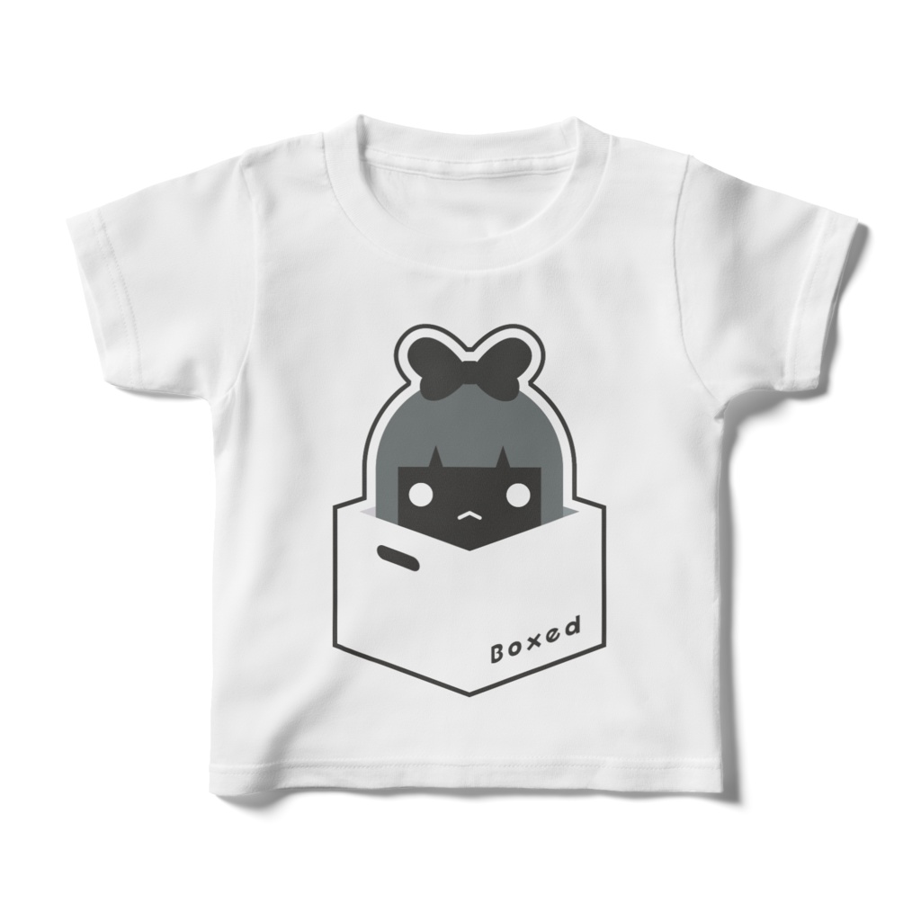 【Boxed * Girl】キッズ白T(黒Ver)