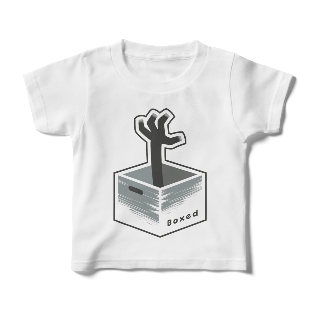 【Boxed * Horror】キッズ白Ｔ（黒Ver）