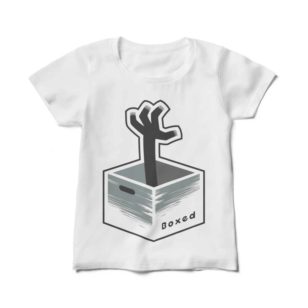 【Boxed * Horror】レディース白T(黒Ver)