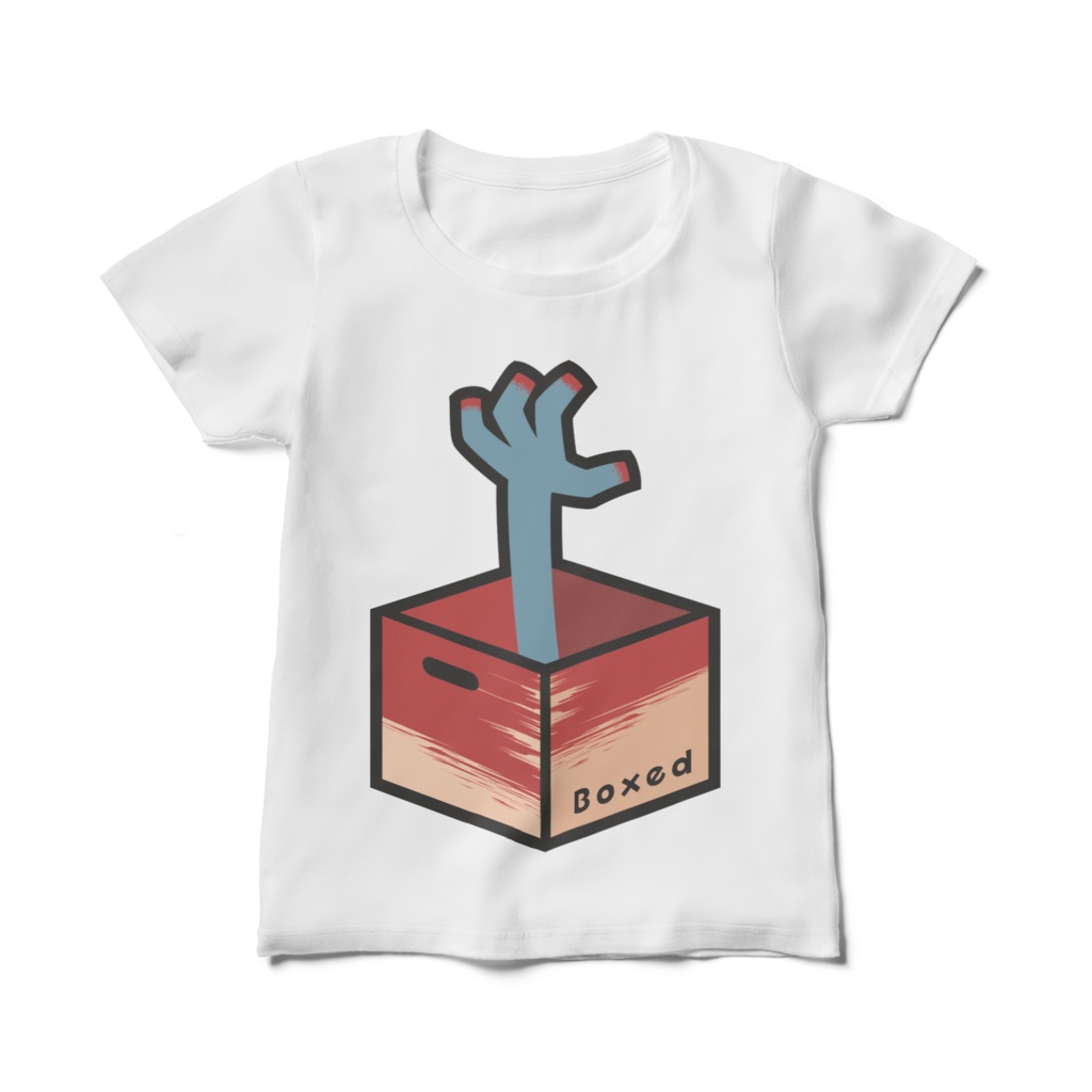 【Boxed * Horror】レディース白Ｔ（カラーVer）