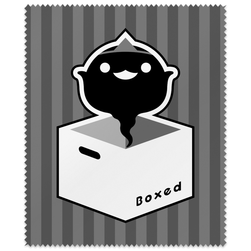 【Boxed * Wabake】メガネ拭き（単：黒Ver）