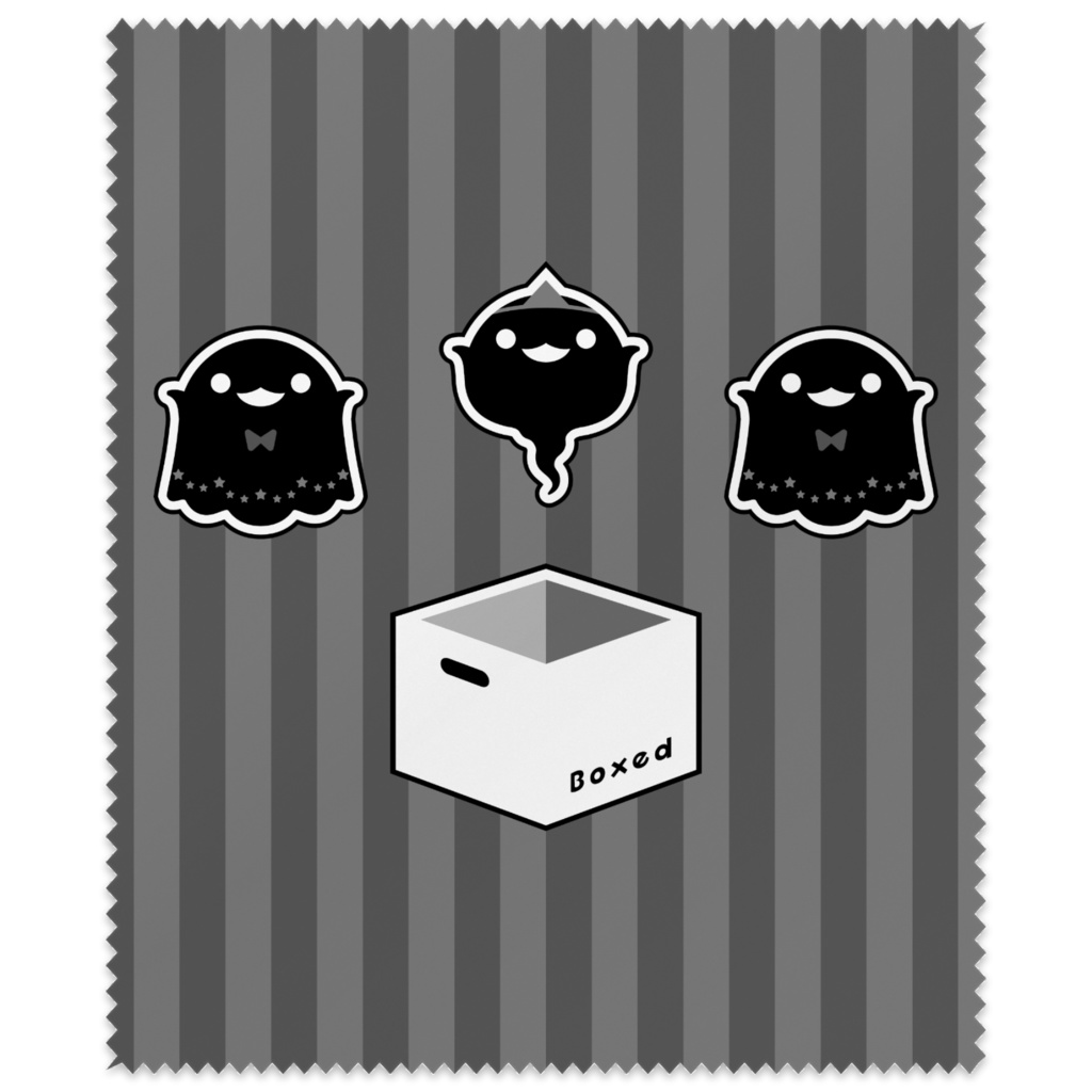 【Boxed * Wabake】メガネ拭き（複：黒Ver）