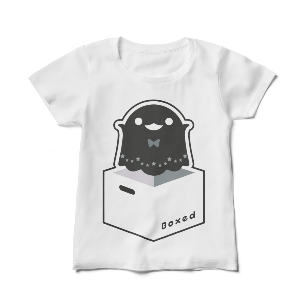 【Boxed * Yobake】レディース白T(黒Ver)