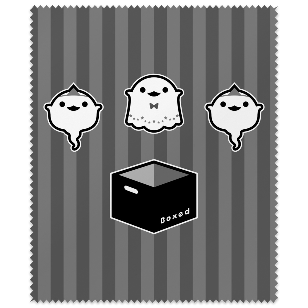 【Boxed * Yobake】メガネ拭き(複:白Ver)