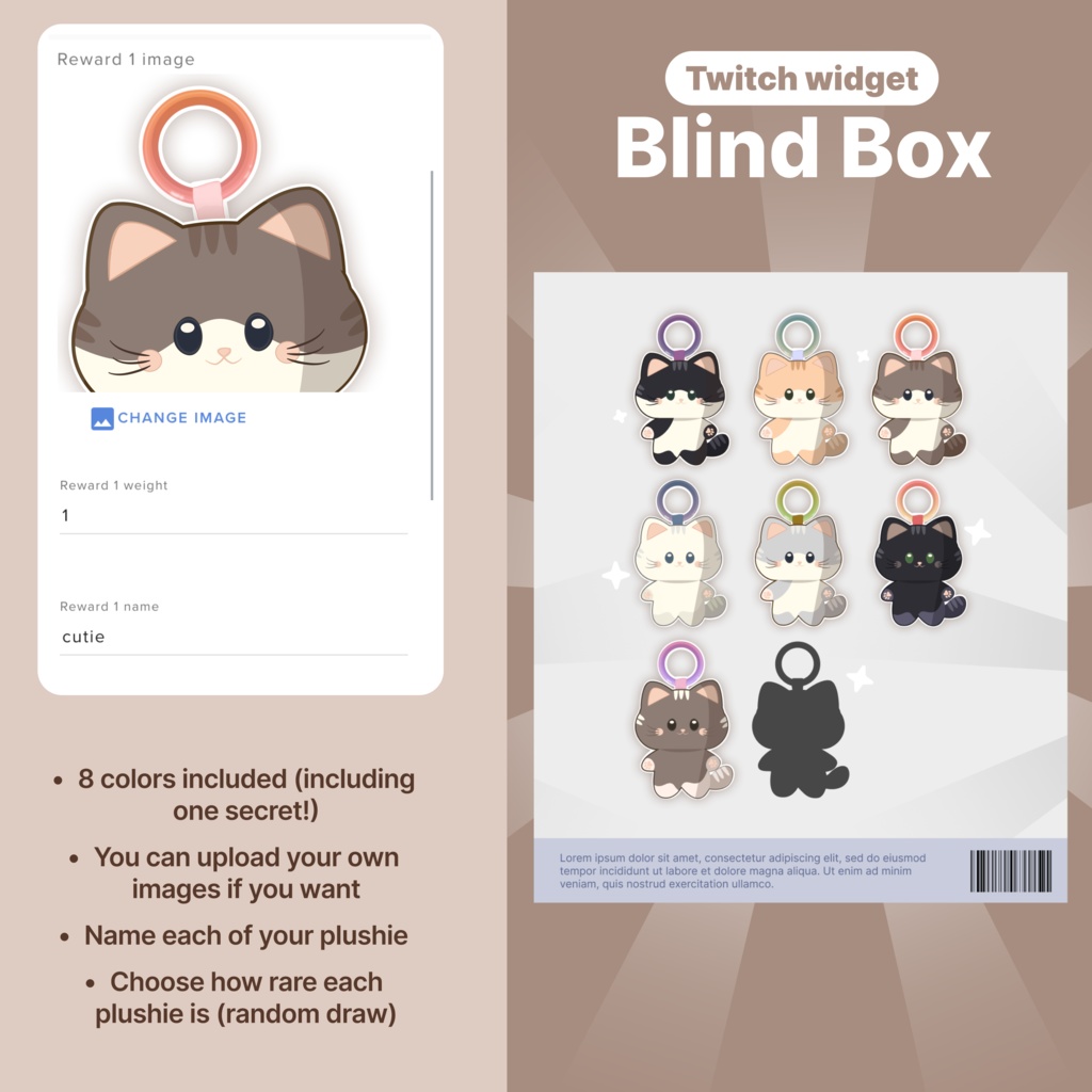 Twitch Cat Blind Box Widget: Animated Stream Overlay (Digital download)