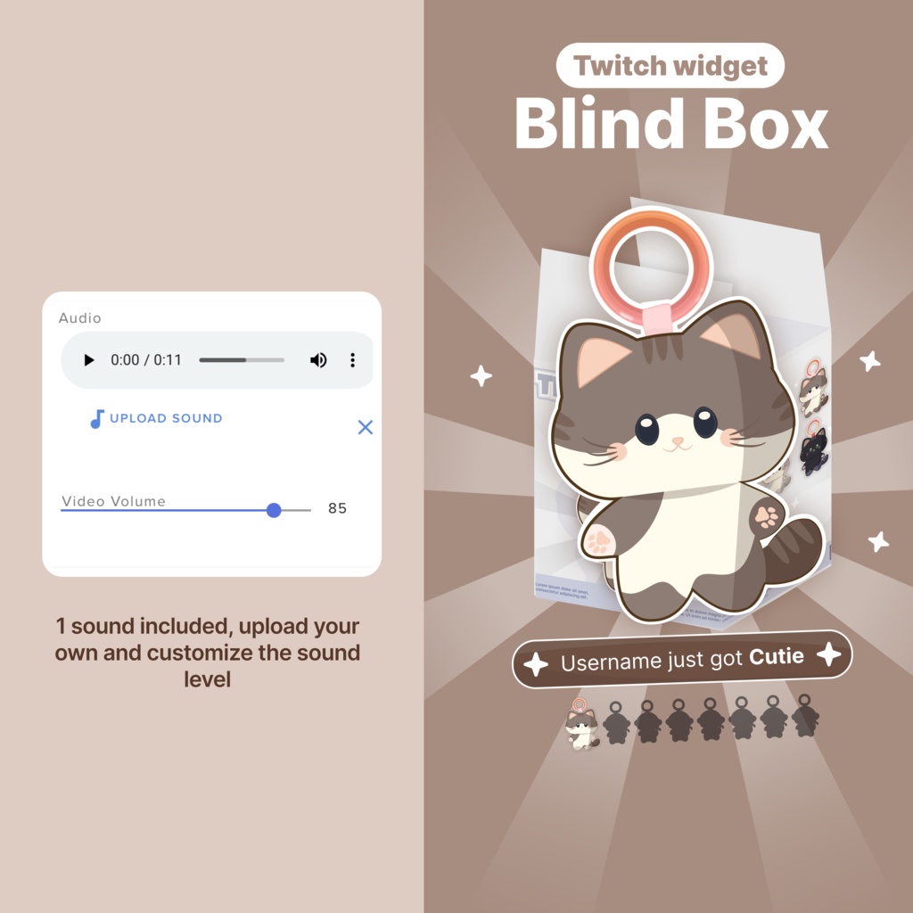 Twitch Cat Blind Box Widget: Animated Stream Overlay (Digital download)