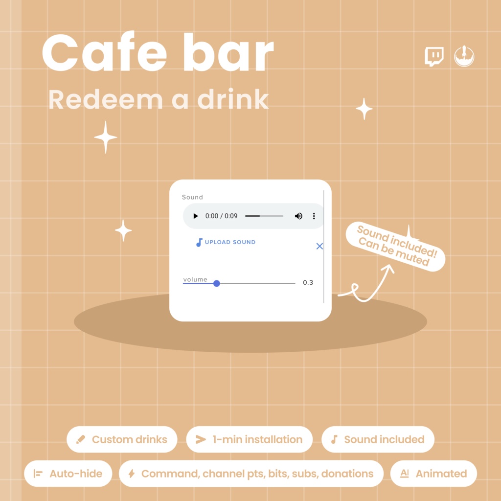 Interactive Coffee Machine Twitch Overlay - Customizable Animated Stream Widget - Barista VTuber (Digital Download)