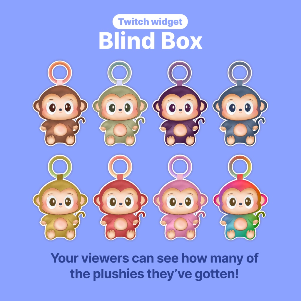 Twitch Blind Box Widget: Interactive Stream Overlay with Collectible Monkey Plushies