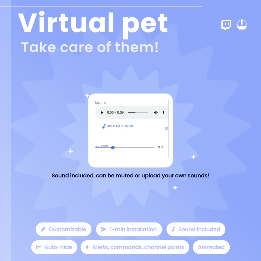 Animated Pixel Art Twitch Cat Pet Widget: Twitch Stream Overlay (Digital Download)