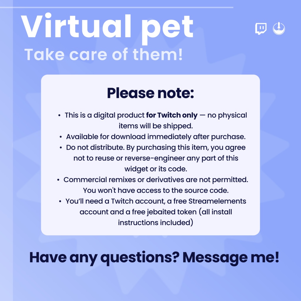 Animated Pixel Art Twitch Cat Pet Widget: Twitch Stream Overlay (Digital Download)