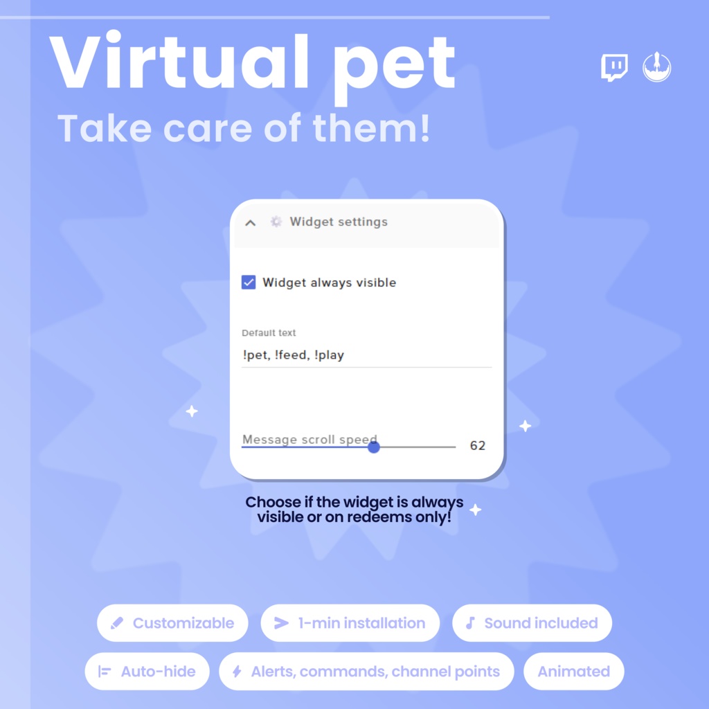 Animated Pixel Art Twitch Cat Pet Widget: Twitch Stream Overlay (Digital Download)