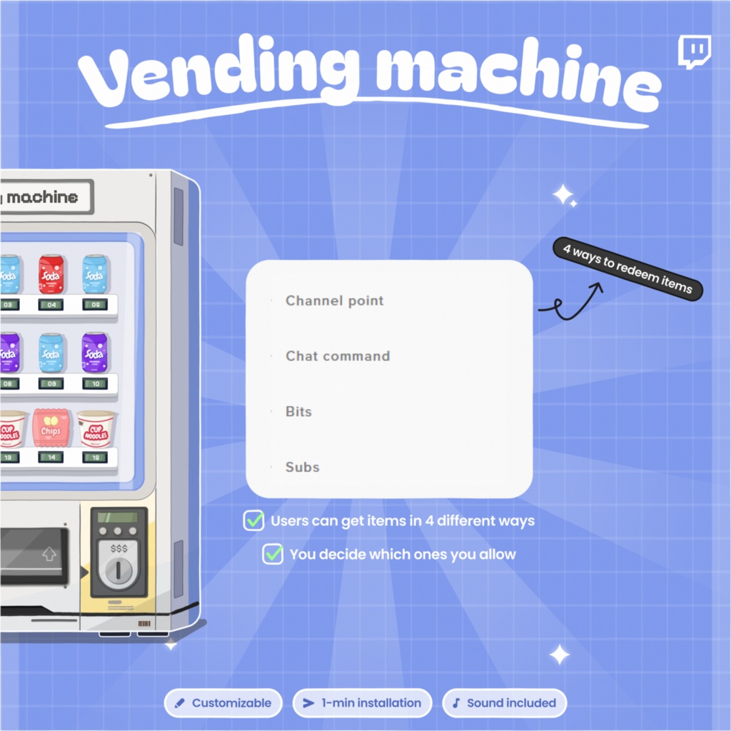 Custom Vending Machine Twitch Widget - Interactive & Animated Stream Overlay - Lootbox (Digital Download)
