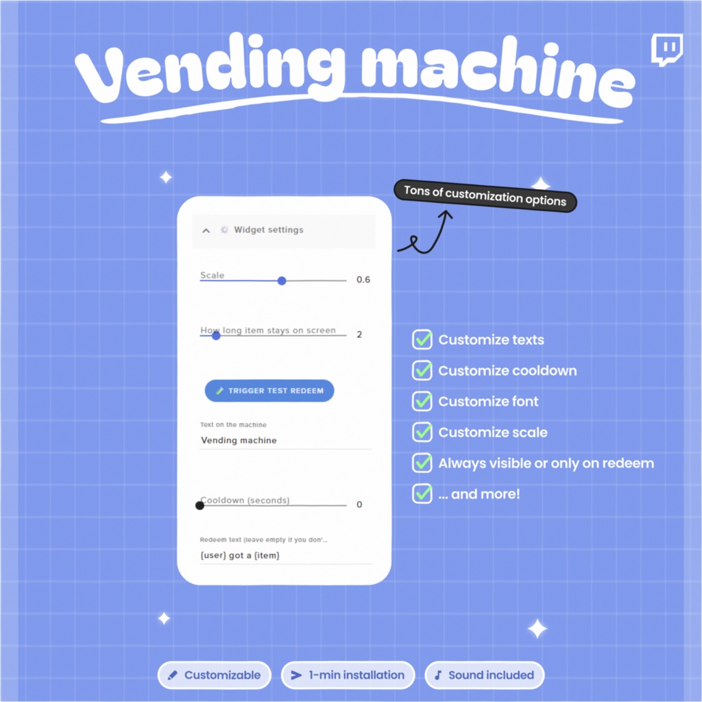 Custom Vending Machine Twitch Widget - Interactive & Animated Stream Overlay - Lootbox (Digital Download)