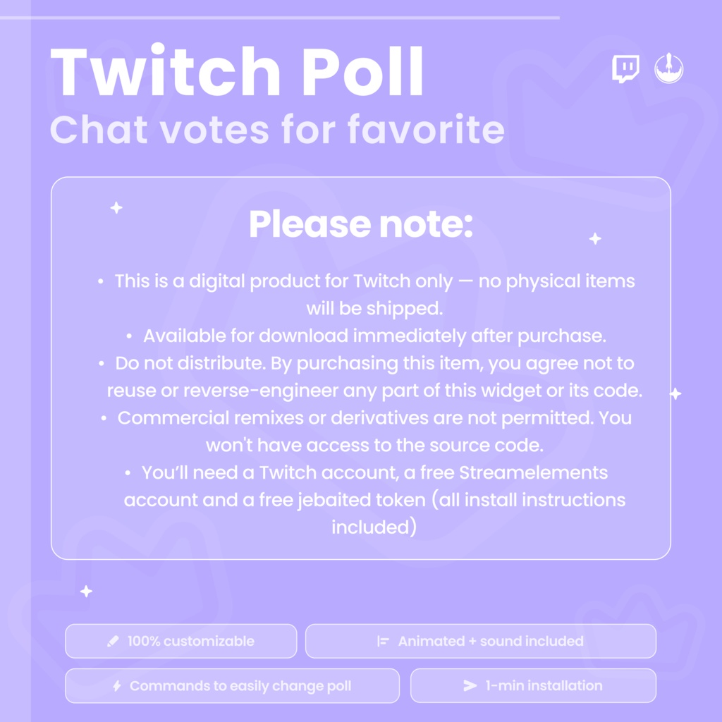 Interactive Twitch Poll Widget | Chat Voting Overlay | Animated Emoji Poll Timer for Streamers | Q&A