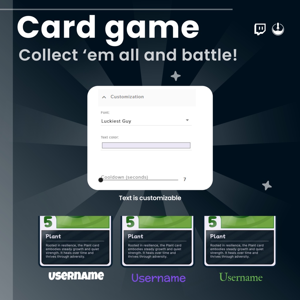 Twitch Card Widget (TCG) Game: Collect and battle with cards - VTuber alerts