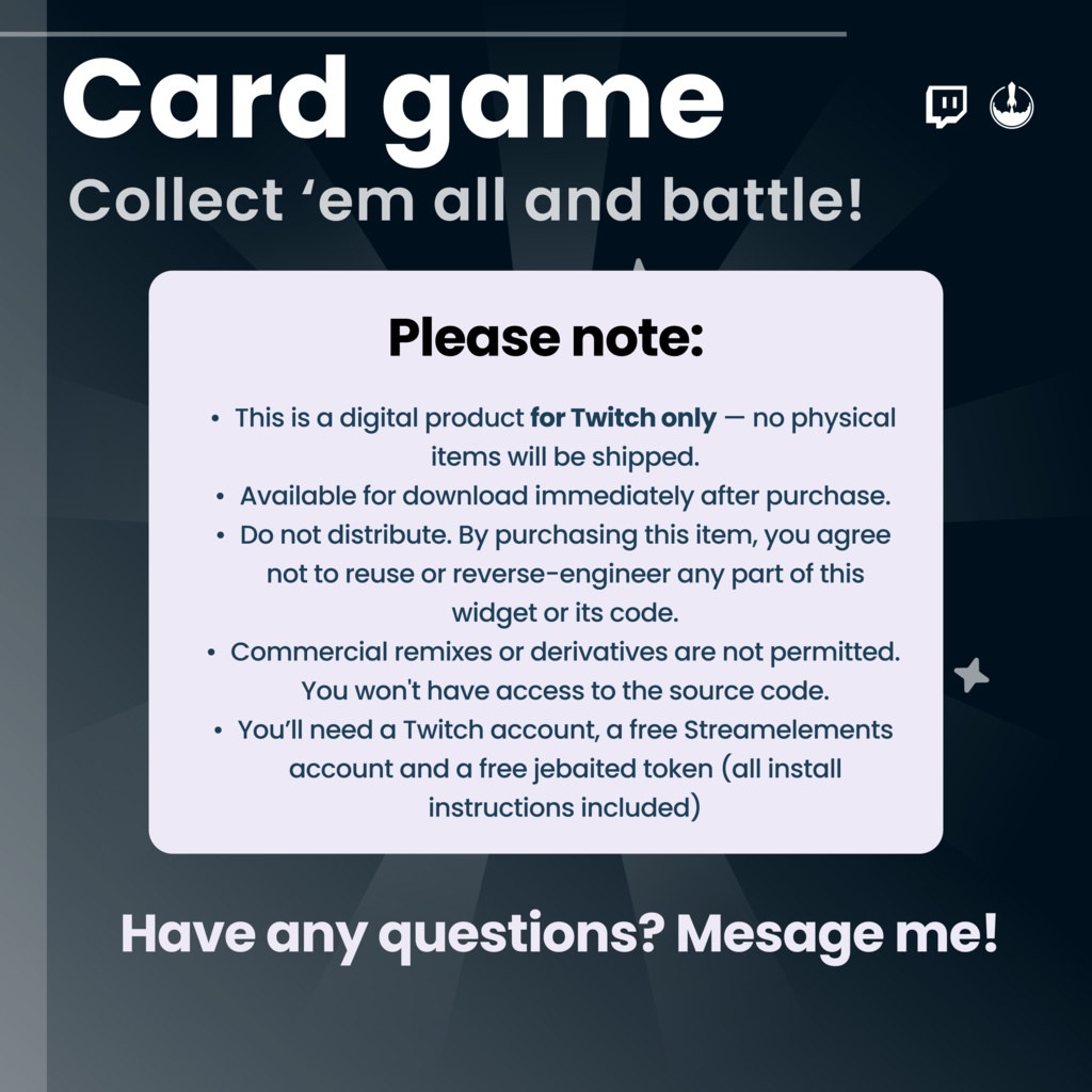 Twitch Card Widget (TCG) Game: Collect and battle with cards - VTuber alerts