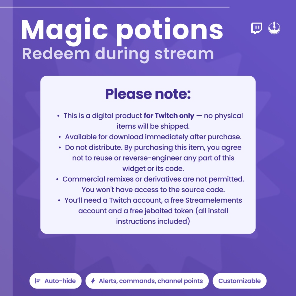 Halloween Twitch Potion Widget, Interactive Cauldron Widget: VTuber Asset Animated Stream Overlay (Instant Download)
