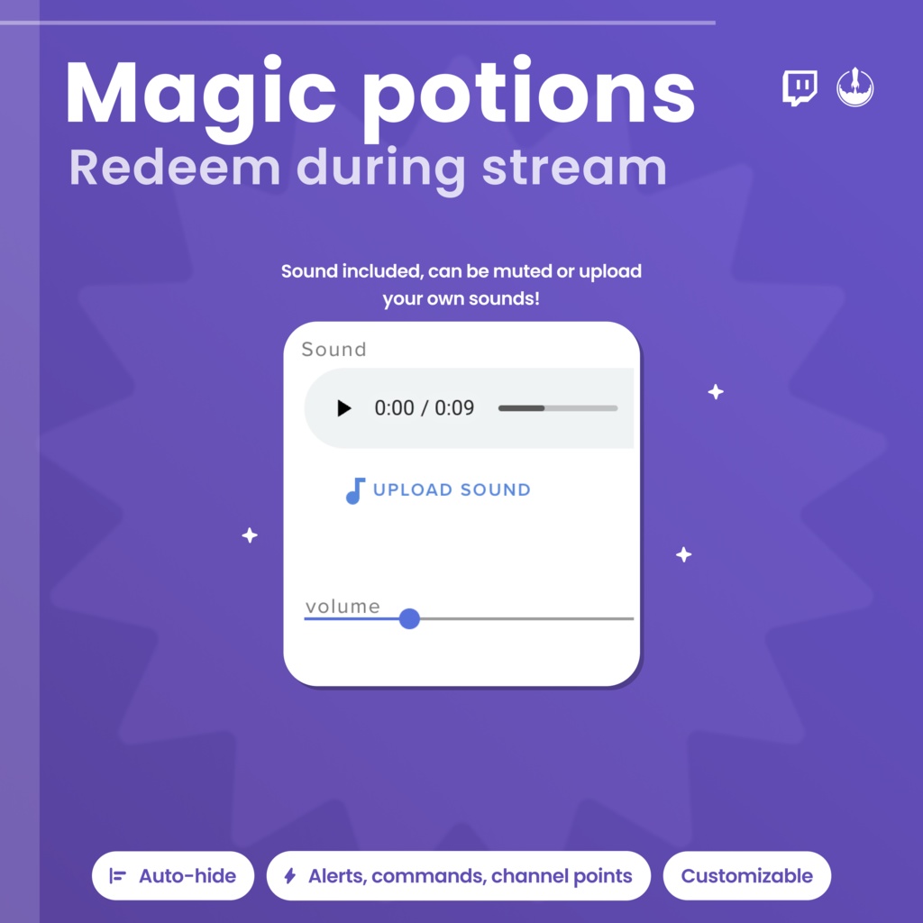 Halloween Twitch Potion Widget, Interactive Cauldron Widget: VTuber Asset Animated Stream Overlay (Instant Download)